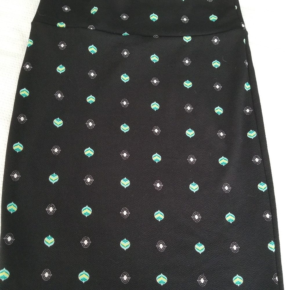 Lularoe Cassie Skirt Black Green Large